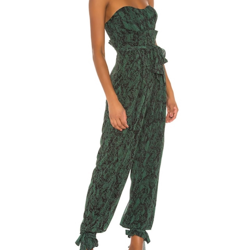 COPY - x REVOLVE Gwendolyn Jumpsuit in Green Snake by Michael Costello